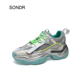 

Spring White Shoes Women Platform Sneakers Thick Bottom Fashion Brand Ladies Chunky footware Female zapatos de mujer Breathable