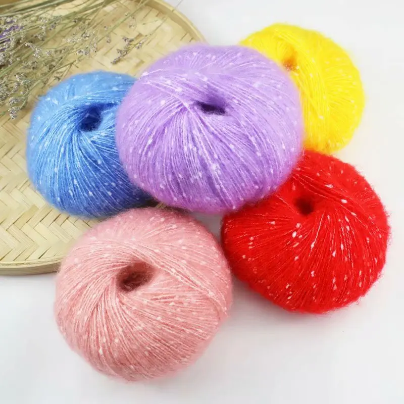 50g/ball mohair yarn crochet Skin-friendly Snowflake Pony Mohair Yarn Handmade DIY Woven Fine Wool Baby Sweater Scarf Neck Shawl | Дом и сад
