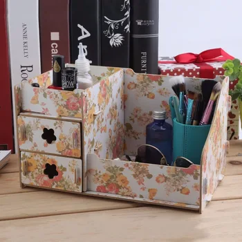 

Durable Wooden Jewelry Box Handmade Makeup Storage Case Large Cosmetic Holder Make Up Organizer Portable Cosmetic Wood Box 2018