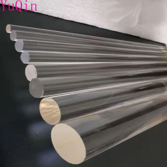 2Pcs Length 500mm Transparent Plexiglass Rod Solid Acrylic Rod  Dia.6/8/10/12/15/18/20/25-100mm Cylindrical Barrel Guidance Light