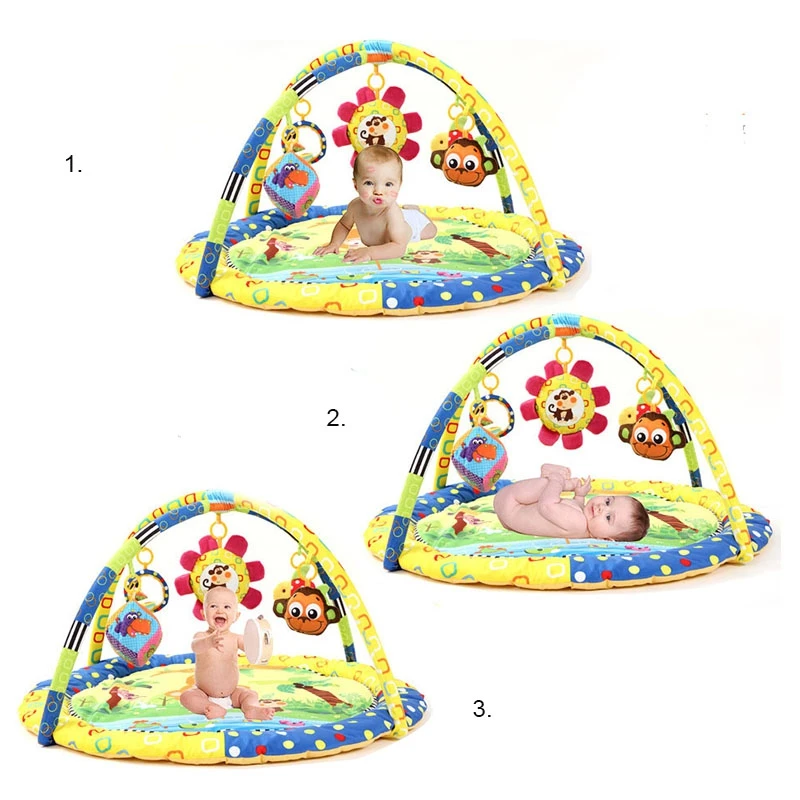  0-12M Baby Music Rack Play Mat Fitness Kid Rug Puzzle Carpet Infant Playmat Early Education Gym Cra