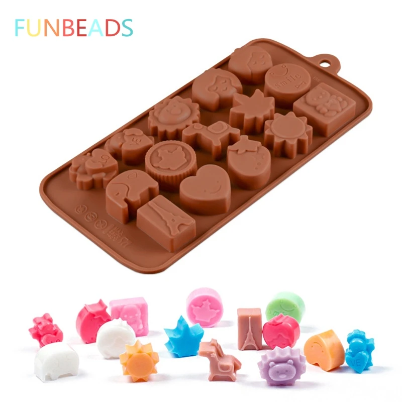

Mixed 15 Elephant Trojan Strawberry Shape Silicone Chocolate Mold Soap Cake Molds Baking Pastry Tools CM095