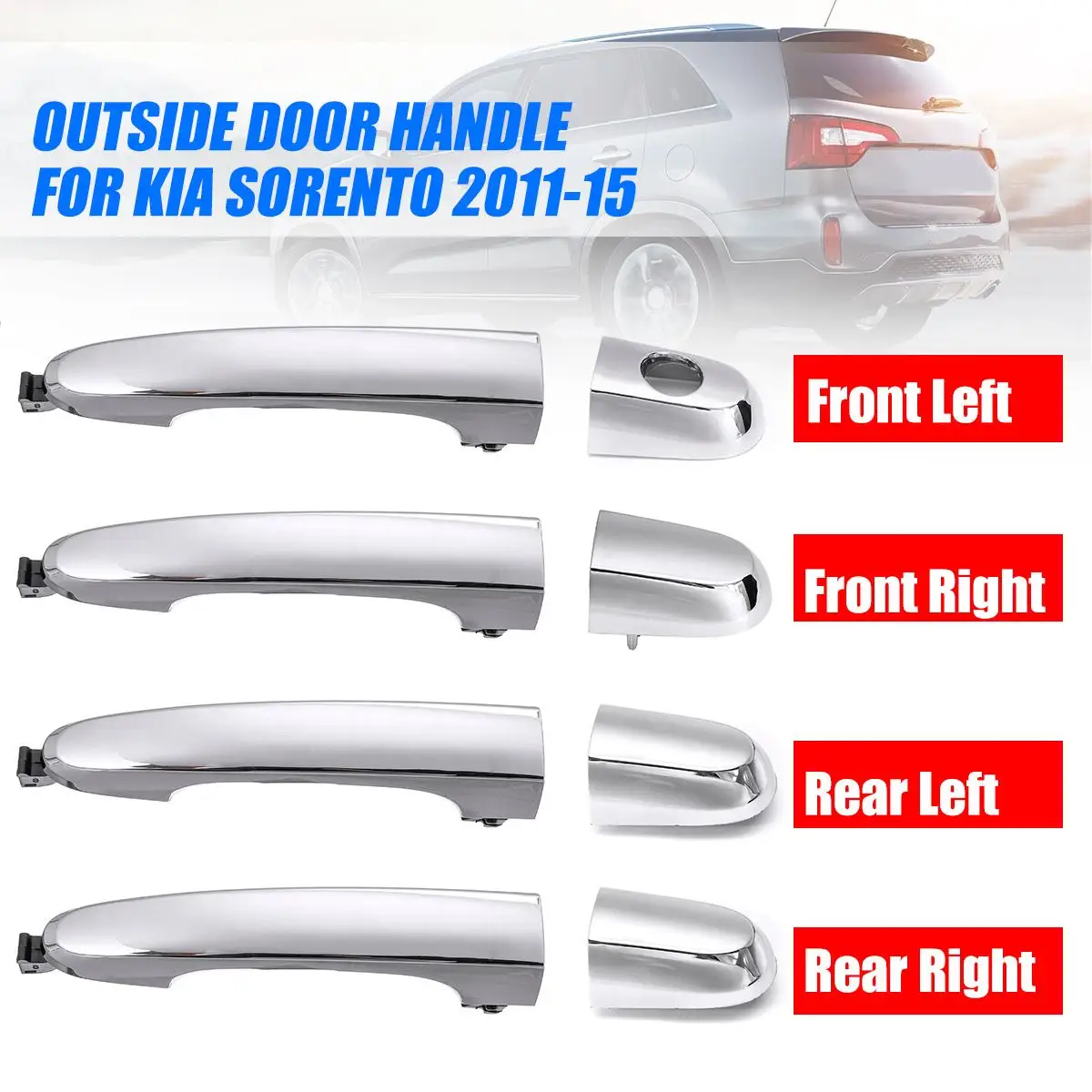 Front Left Exterior Door Handle for Kia Sorento 2011-2015 82652-2P010 Plastic