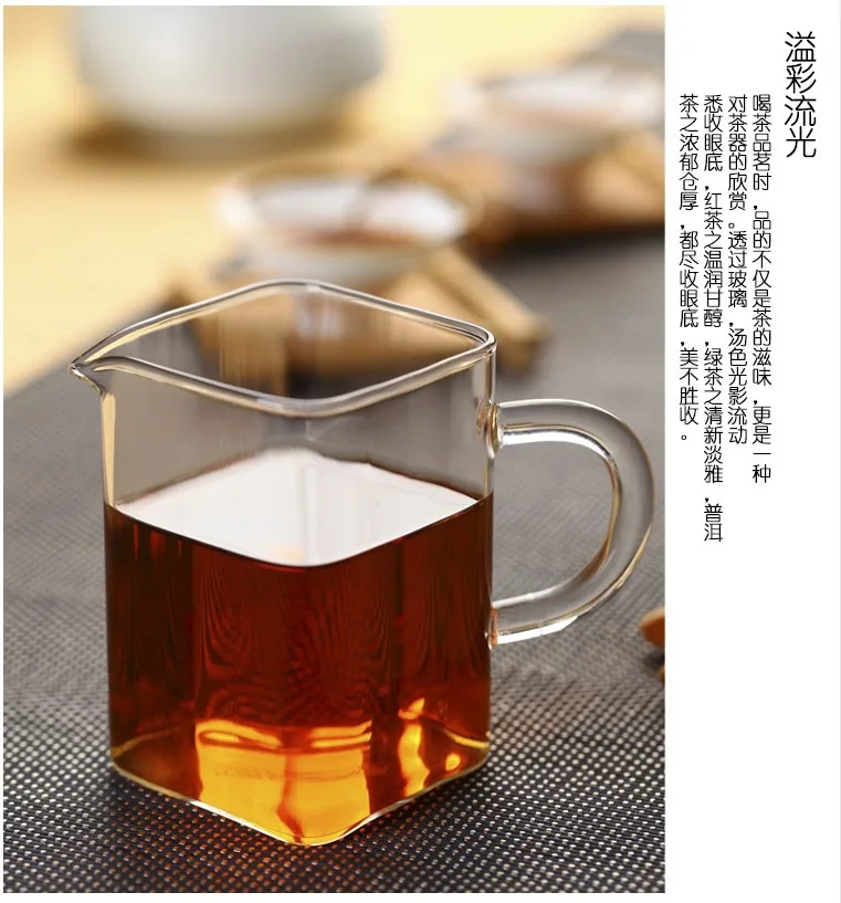 Ручной работы выдувного Термостойкого Боросиликатного Стекла Чайный набор чайный кувшин квадратный кувшин с ручкой чайник от производителя