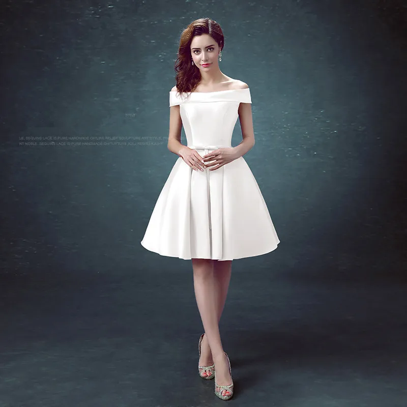 Халат de soiree Короткий кружевной вырез лодочкой Красный vestido de festa Элегантное свадебное платье для выпускного вечера платья подружек невесты