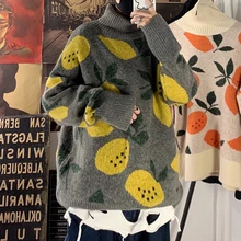 ^#Cheap Winter Thick High Collar Sweater Men's Warm Fashion Print Casual Knit Pullover Man Wild Loose Long Sleeve Sweater Male Clothes ^#Cheap Winter Thick High Collar Sweater Men's Warm Fashion Print Casual Knit Pullover Man Wild Loose Long Sleeve Sweater Male Clothes