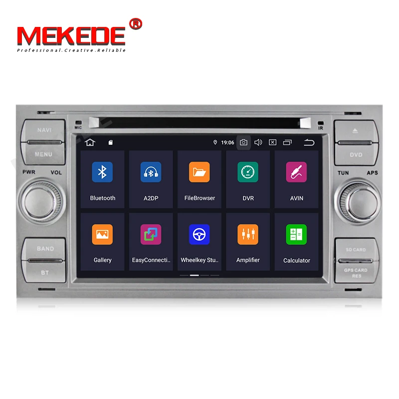 Excellent MEKEDE IPS DSP car media player for Ford Fiesta Focus C-max Galaxy Mondeo Transit with Andorid 9.0 4G RAM 64G ROM 4