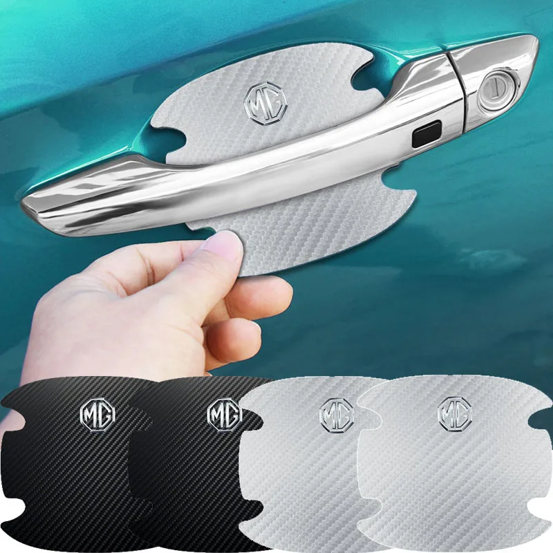 4x Carbon Fiber Car Door Sticker Handle Protection Film for MG 550 42 6 ZT 7 3 ZR RX5 ZS 350 HS TF 5 GS GT Auto Assessoires | Автомобили и