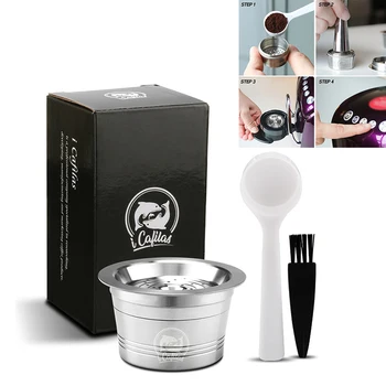 

Refillable Coffee Capsule Cup For TCHIBO Cafissimo Reusable Filter Pods W. Brush