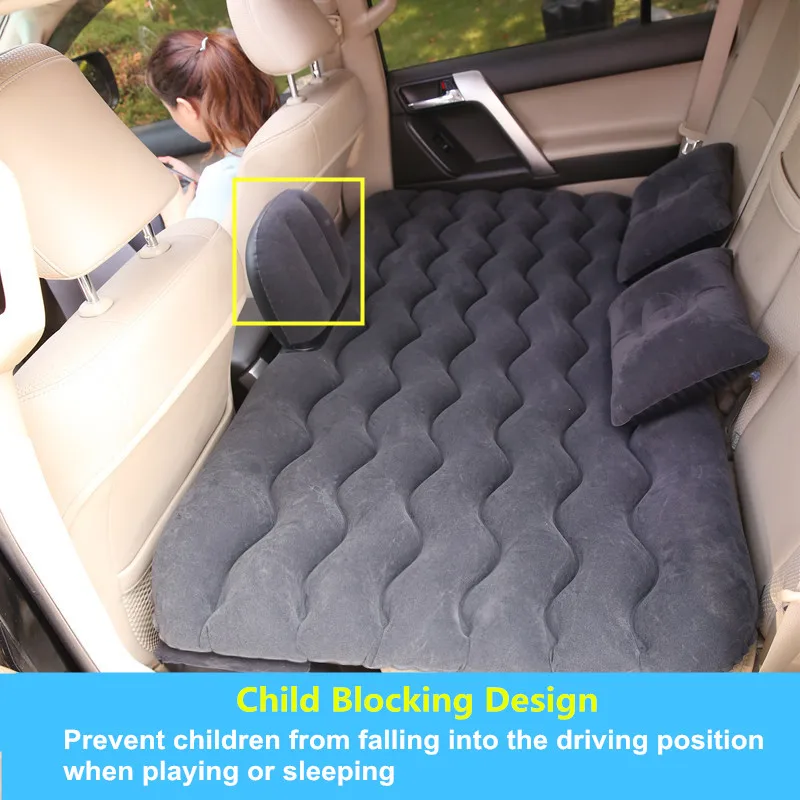 Colchón inflable para viajar en coche, cama universal para asiento, multifuncional, sofá, almohada y cojín para camping al aire libre