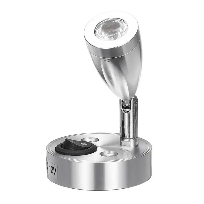 Luz de leitura LED branca para RV, alumínio, spot light para acampamento, barco, parede, lâmpada de cabeceira, barco, reboque doméstico, iluminação interior, DC 12V, 3000W