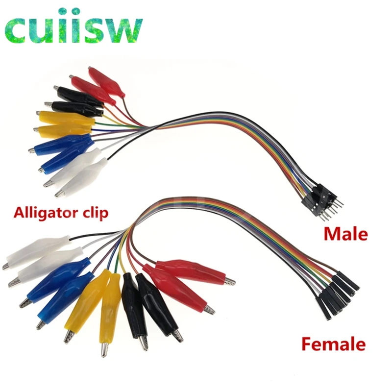 20cm-30cm-10pin-Double-end-Alligator-Clips-jump-Wire-Male-Female-Crocodile-Clip-Test-Lead-Jumper