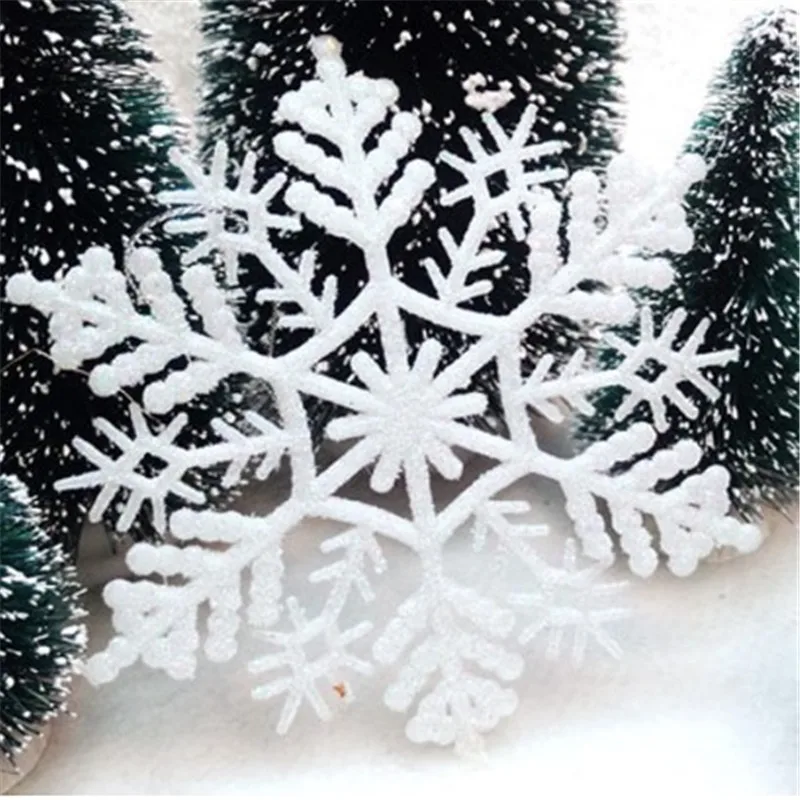 12Pcs Christmas Decorations for Home Frozen Party Christmas Tree Decoration 3D Snowflakes Hanging Ornaments 4 Colors Dropship