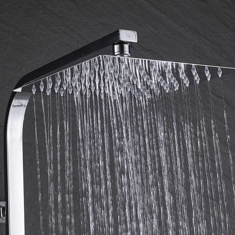 

Vidric Vidric Chrome Bath Shower Faucet System 8/10/12" Rain Shower Kit 3-way Hot Cold Water Mixer Tap Swivel Tub Spout Bath Sho