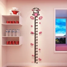 Креативная мультяшная Наклейка на стену, акриловая 3D стерео Наклейка на стену, измеряющая рост, для спальни, детской комнаты, входные украшения