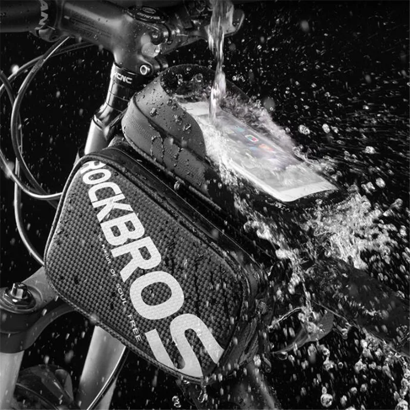 ROCKBROS велосипедный держатель для телефона трубка сумка непромокаемый сенсорный экран для 5,8 ''6,2'' телефон Передняя голова мешок-панье сотовый телефон велосипед аксессуары