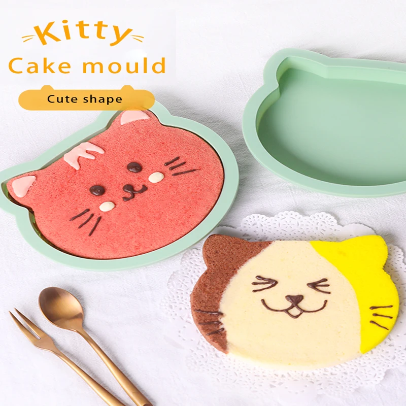 

Silicone cake baking plate milking oil gun cat face Star Rainbow cake baking pan mold baking oven with silicone mold 5#