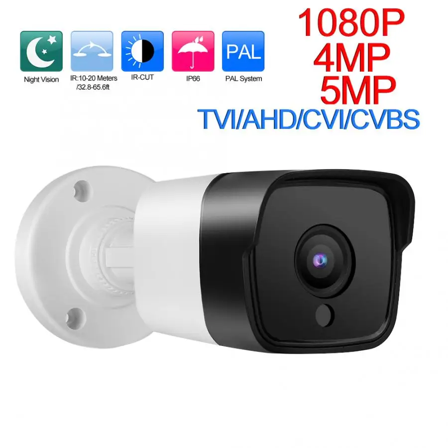 Наружная IP66 CCTV камера ночного видения TVI/AHD/CVI/CVBS аналоговая цилиндрическая
