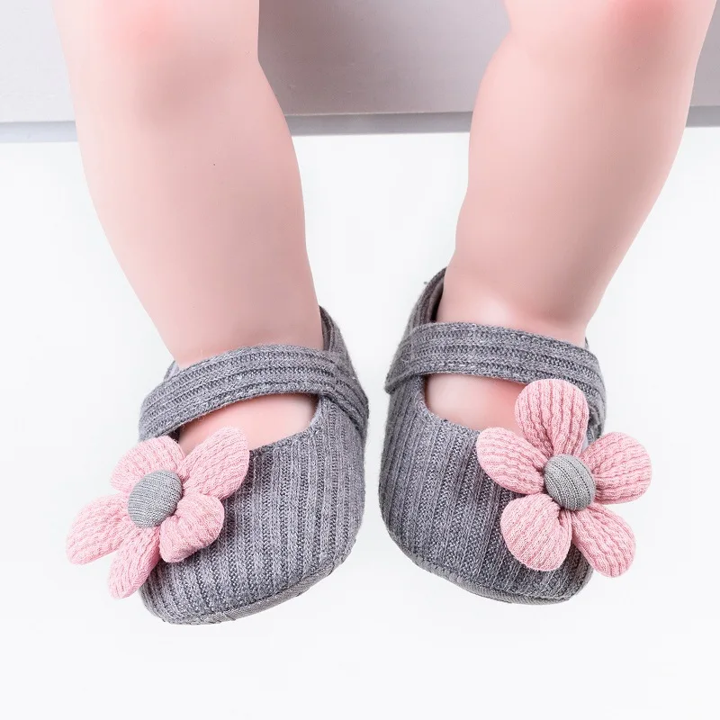 Bébé fille premier marcheur nouveau-né fleur brodé princesse chaussures bébé fille coton chaussures