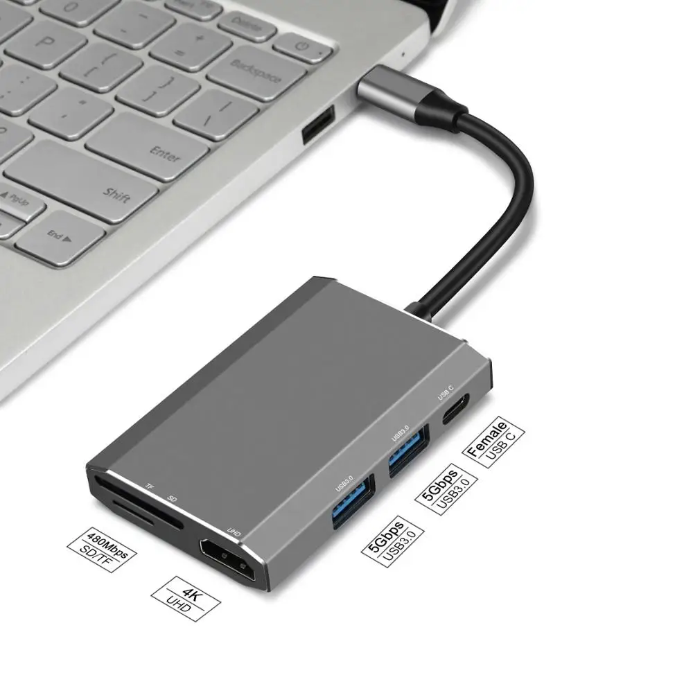 DeepFox USB C концентратор HDMI тип-c концентратор к Hdmi USB 3,0 кардридер для Macbook huawei P30 glaxy S9 S10 USB C концентратор