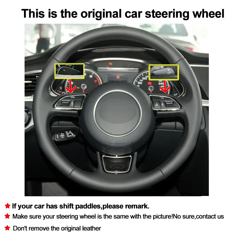 DIY автомобильный чехол на руль Volant Funda Volante из замши для Audi A3 A4 A5 A6 A7 Allroad RS 7- S6 S7 2013