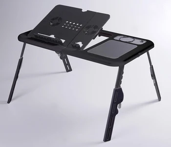 

Multifunctional portable folding bed with laptop table lazy table with double fan radiator bracket