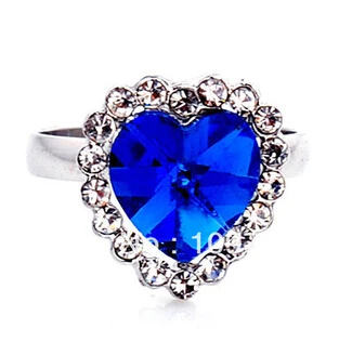 free shipping &gt&gt&gt&gtheart design Royal Princess Blue sapphire Ring | Украшения и аксессуары