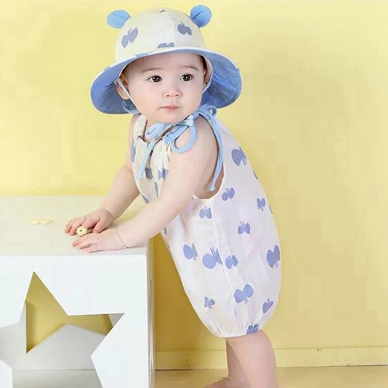 Spring And Summer Butterfly Printing Children's Clothing Baby Suspenders Pattern Boys Girls Climbing Suit Jumpsuit | Детская одежда