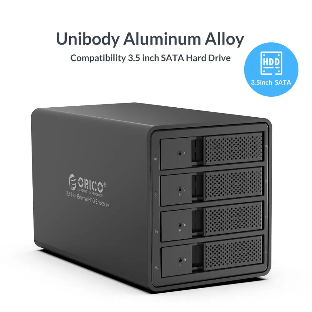 ORICO 95 Series 4 Bay 3.5'' SATA to USB 3.0 HDD Docking Station With 150W/72W Internal Power Adaper Aluminum HDD Case