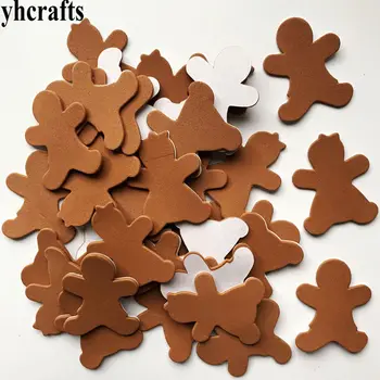 

1bag/LOT,The Gingerbread man foam stickers Early learning educational craft diy toys Kids room ornament Kindergarten handmade