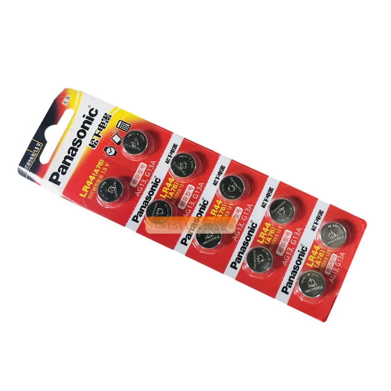 Аккумуляторные батарейки PANASONIC LR44 A76 AG13 0% Hg SR1154 357 LR 44 1 5 В для калькулятор 50 шт./5