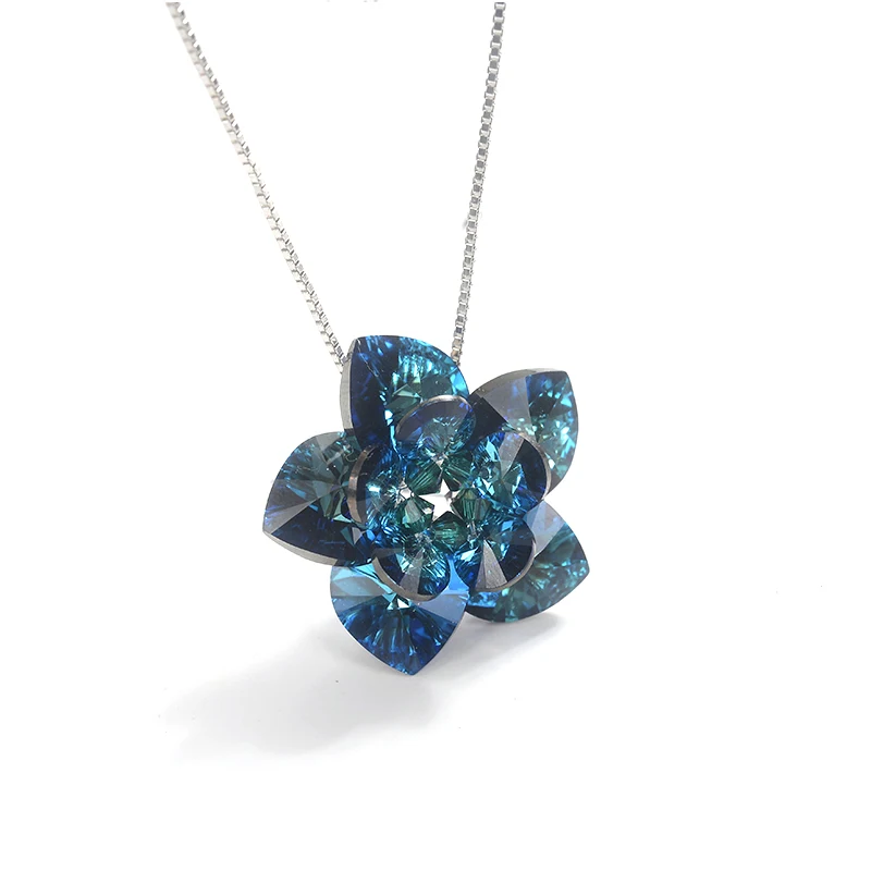 BAFFIN оригинальные кристаллы от Swarovski цветок кулон ожерелье для женщин Серебряный цвет сердца DIY ожерелье ювелирные изделия подарок для влюбленных