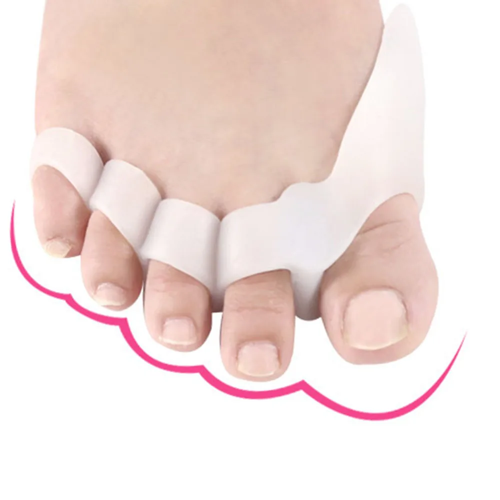 1 Pair=2 Pcs Gel Five-hole Silicone Bunion Corrector Big Toe Separator Straightener Spreader Feet Care Tool Foot Massager