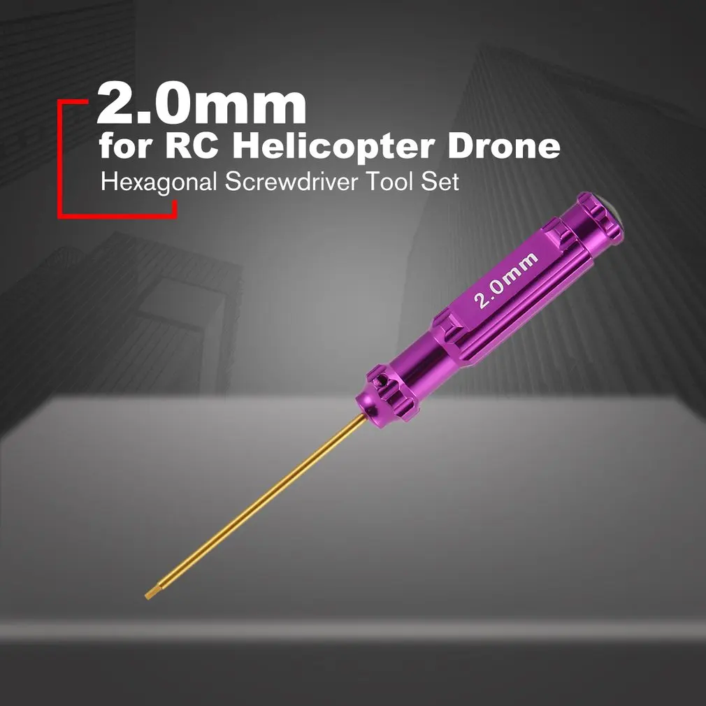 2.0mm White Steel Titanium Plating Hexagonal Screwdriver Tool Set for RC Helicopter Drone Aircraft Model Repair Tools