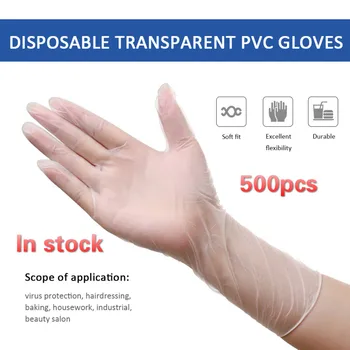 

50/100/200/500pcs Disposable PVC Gloves Pet Beauty Salon Food Processing Safety Anti-skid Cleaning Tools Accessories
