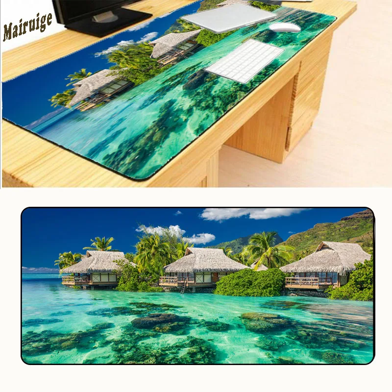 Коврик для мыши Mairuige Beach By The Sea Edge Locked компьютерный Notbook Mausepad 30x80 см 40x90 игровой