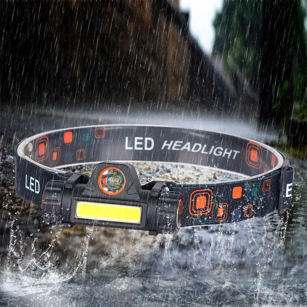 

Built-in Battery Zoomable Powerful LED Headlamp COB USB Rechargeable Headlight Waterproof Head Torch HeadLamp Camping Lantern