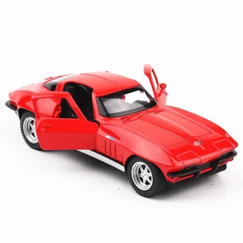 

15.3CM Metal Alloy 1:32 Scale Red Color cool Chevrolet Corvette C2 Racing Car Pull Back Diecast Vehicles Model Toys For kids