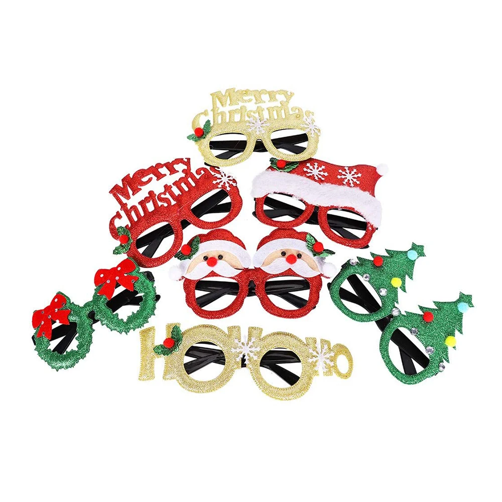 Description Picture 5 of item12Pcs Christmas Glasses Glitter Party Glasses Frames Xmas Decoration Costume Eyeglasses for Christmas Parties Holiday Favors