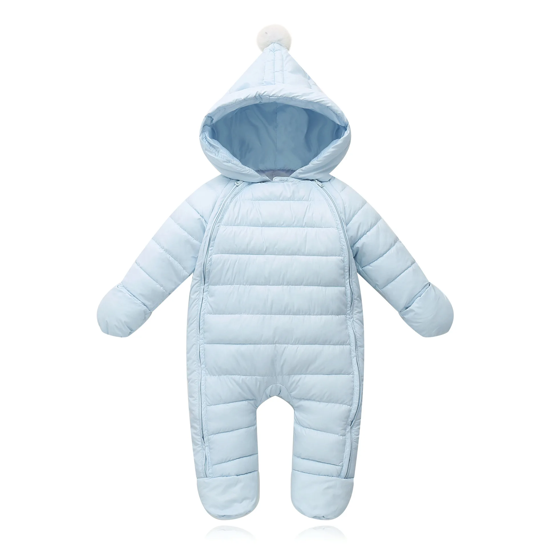 Высокое качество; сезон осень-зима; Детский комбинезон; плотная теплая одежда для младенцев; Однотонный комбинезон для новорожденных; комбинезон с капюшоном; детская верхняя одежда