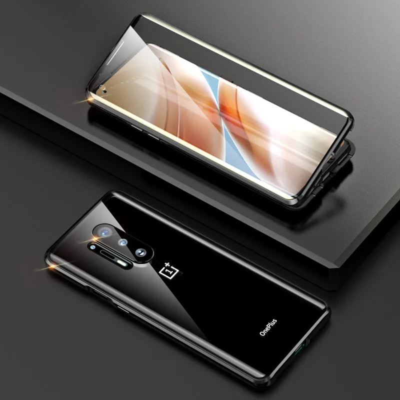 Magnetic Case Camera protection for one plus 8 pro case Cover Metal Glass чехол 360 Full Protect oneplus 9 pro case Fundas