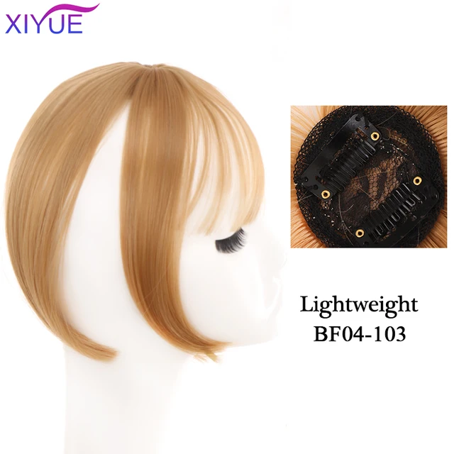 Black/Light Brown Clip In Hair Bangs Hairpiece Accessories Synthetic Fake Bangs Clip In Hair Extensions Clip In Hair Pieces BF04-103
