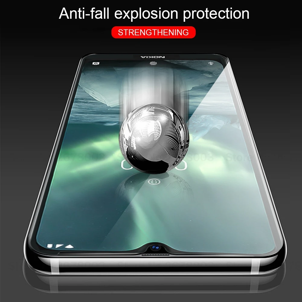 Закаленное стекло с полным покрытием для Nokia 7 2 9 4 3 8 1 5 Plus X5 Защита экрана