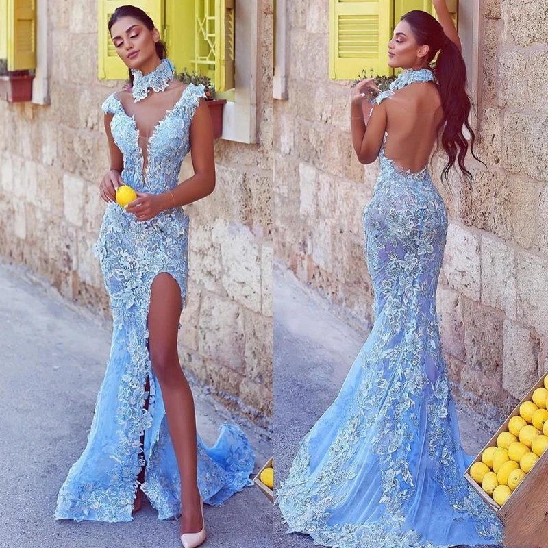 

Sexy High Side Split Mermaid Prom Dresses Off Shoulder Bling Sequined Formal Evening Gowns Celebrity Dress