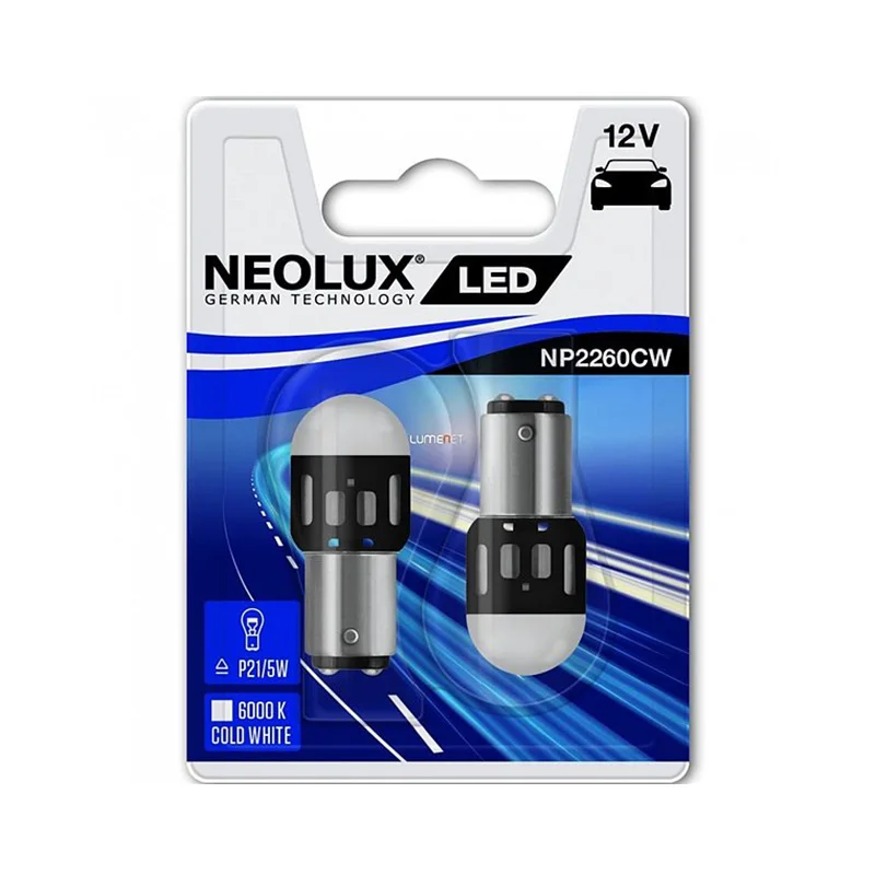 Neolux NP2260CW-02B для P21/5W 12V-LED(BAY15d) 6000K 1.2W(блистер 2шт.) 54239