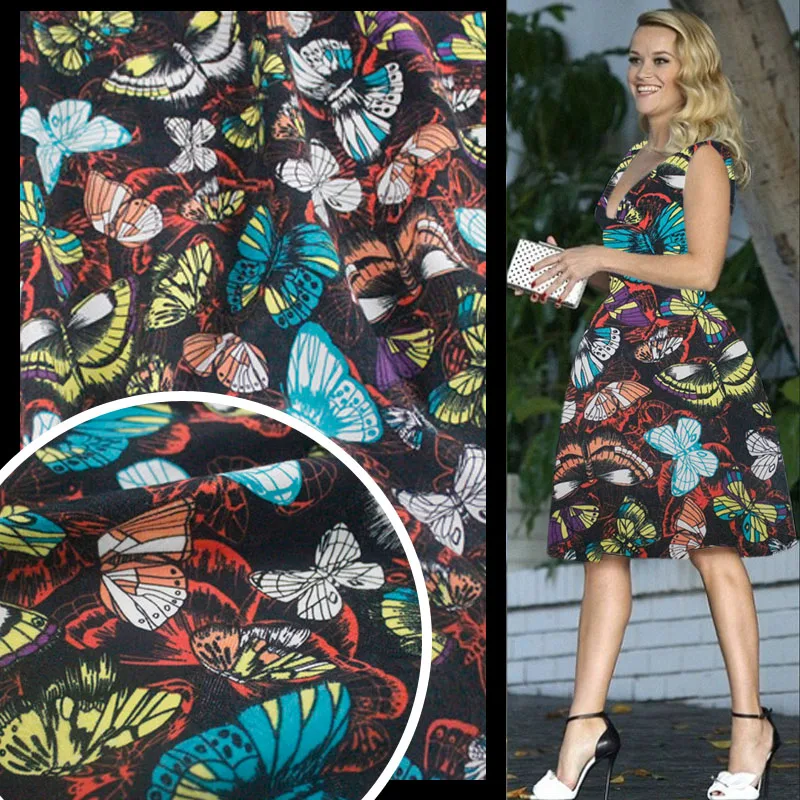 Early autumn spun silk fabrics with 30 mu m heavy black butterfly fabric / 1 | Дом и сад