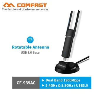 

COMFAST 1900Mbps 5GHz usb wi-fi adapter 802.11b/g/n/ac long range wifi receiver Dual Band Dual antennas USB 3.0 Ethernet adapter