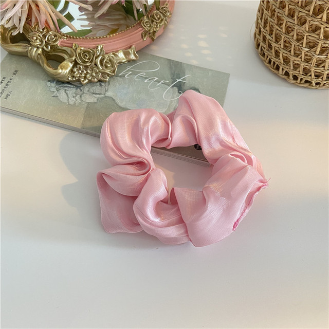 Silk Rainbow Scrunchies For Women Girls Gum Hair Tie 1PCS Hair Rope Rubber Bands Ponytail Hold Hair Accessories