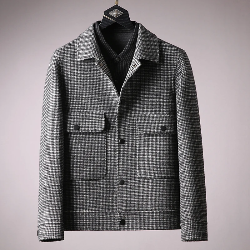 

JSBD high-texture wool retro plover men's jacket slim warm casual coat