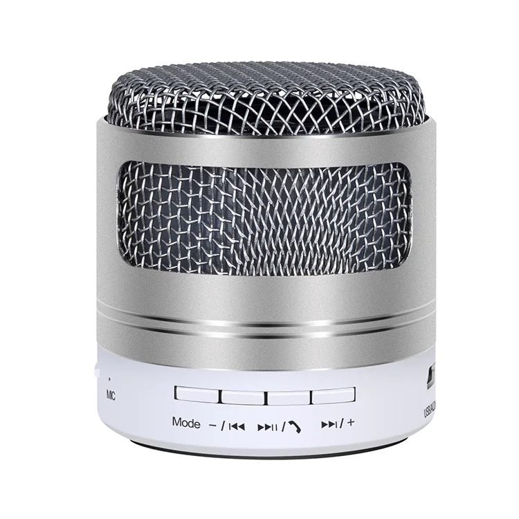 Silver Высококачественный Железный Bluetooth динамик HIFI Красочный светодиодный портативный мини-динамик для TF карты FM Радио MP3 с микрофоном Звонки - Цвет: Silver